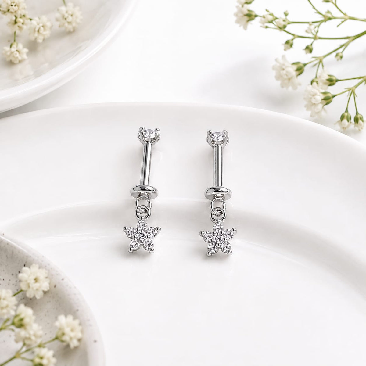 Celestial Helix Earrings - Silver