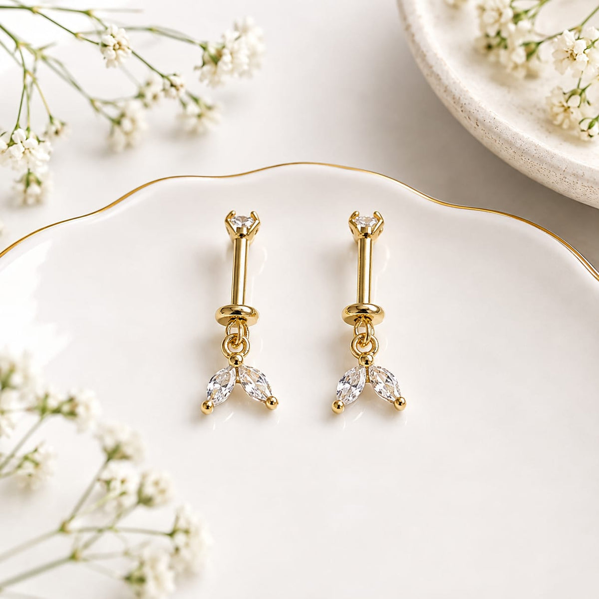 Dual-petal Drop Helix Earring