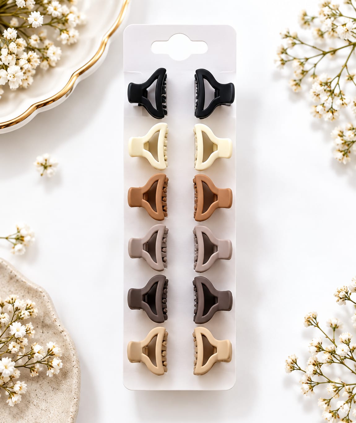 Matte Mini Triangular Hair Claw Clips