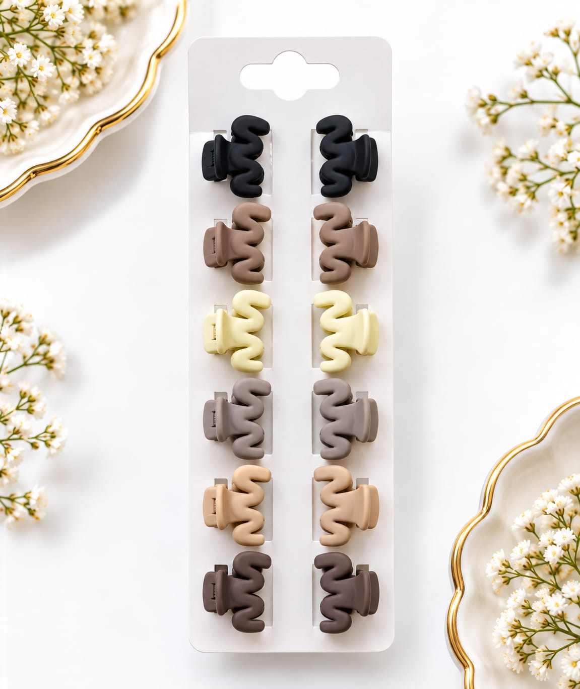 Matte Wavy Mini Hair Claw Clips