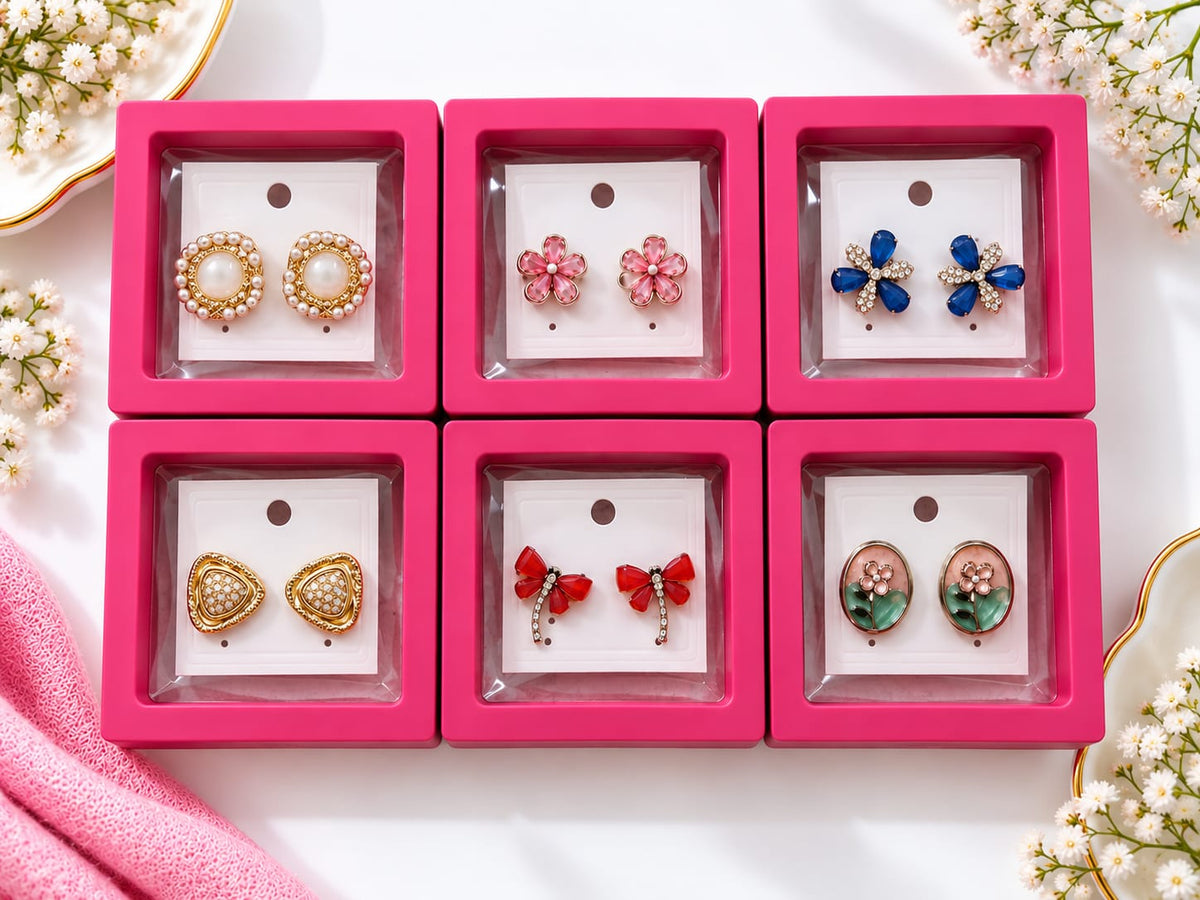 Korean-Style Aesthetic Earrings Set - Combo 3