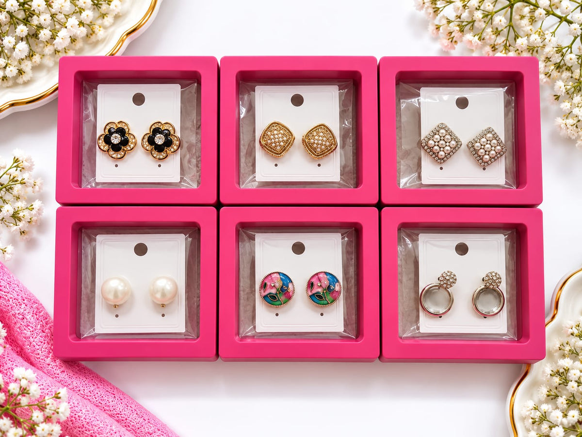 Korean-Style Aesthetic Earrings Set - Combo 4