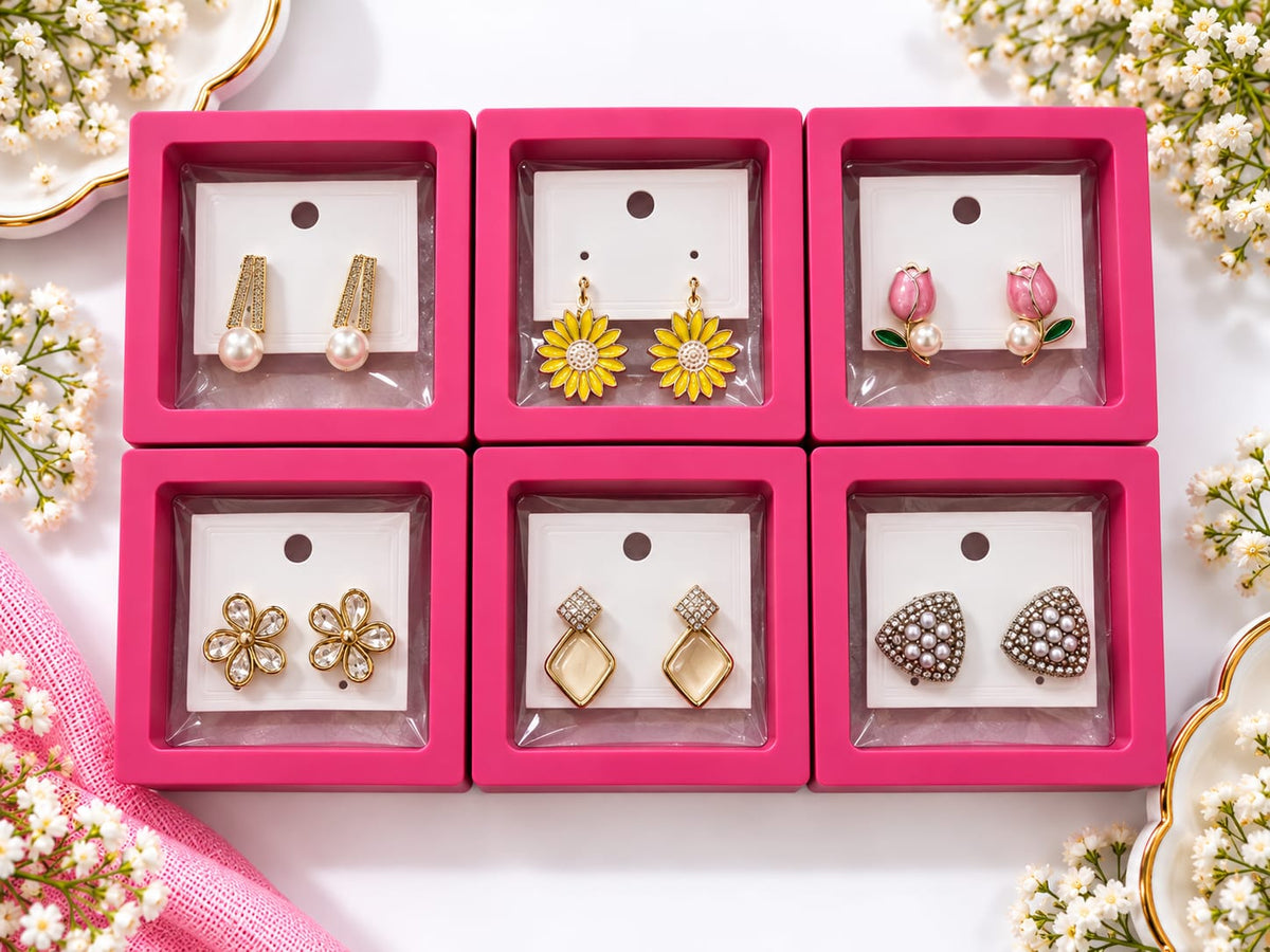 Korean-Style Aesthetic Earrings Set - Combo 5