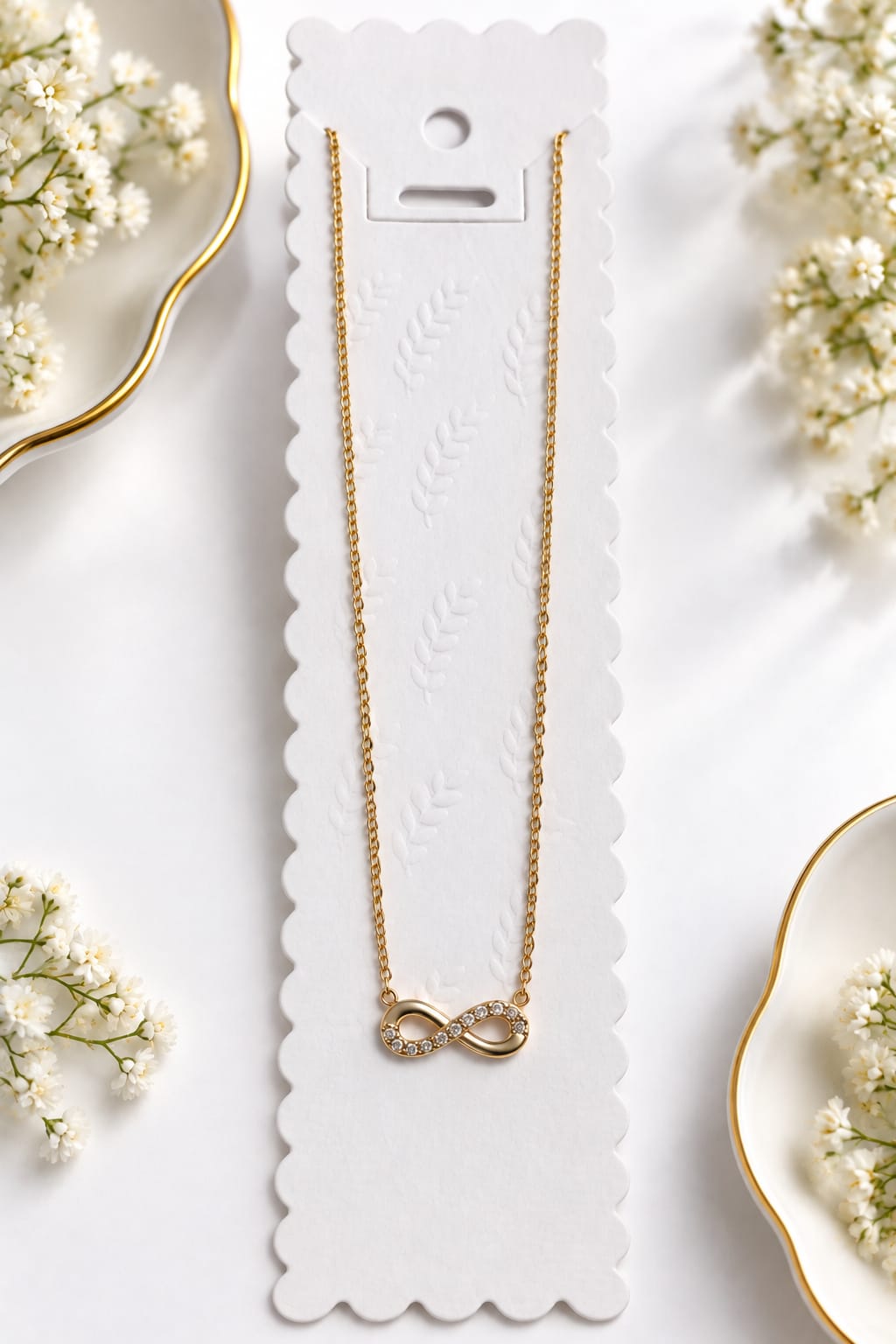 Anti-tarnish Gold Infinity Solitaire Pendant Necklace