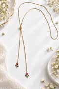 Adjustable Double Crystal Flower Pendant Necklace