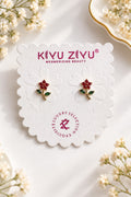 Crystal Floral Ball Back Earrings