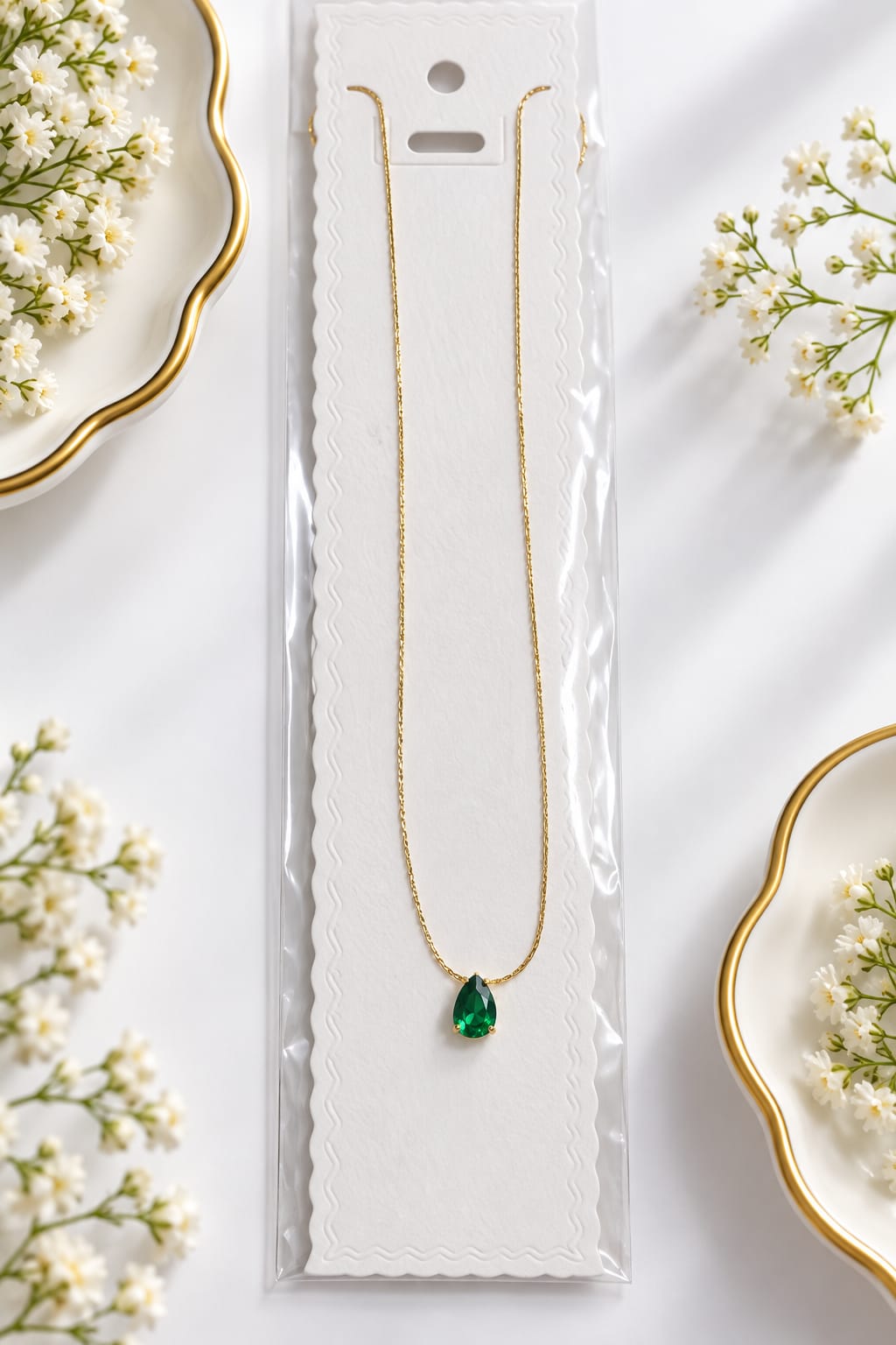 Crystal Teardrop Pendant Necklace