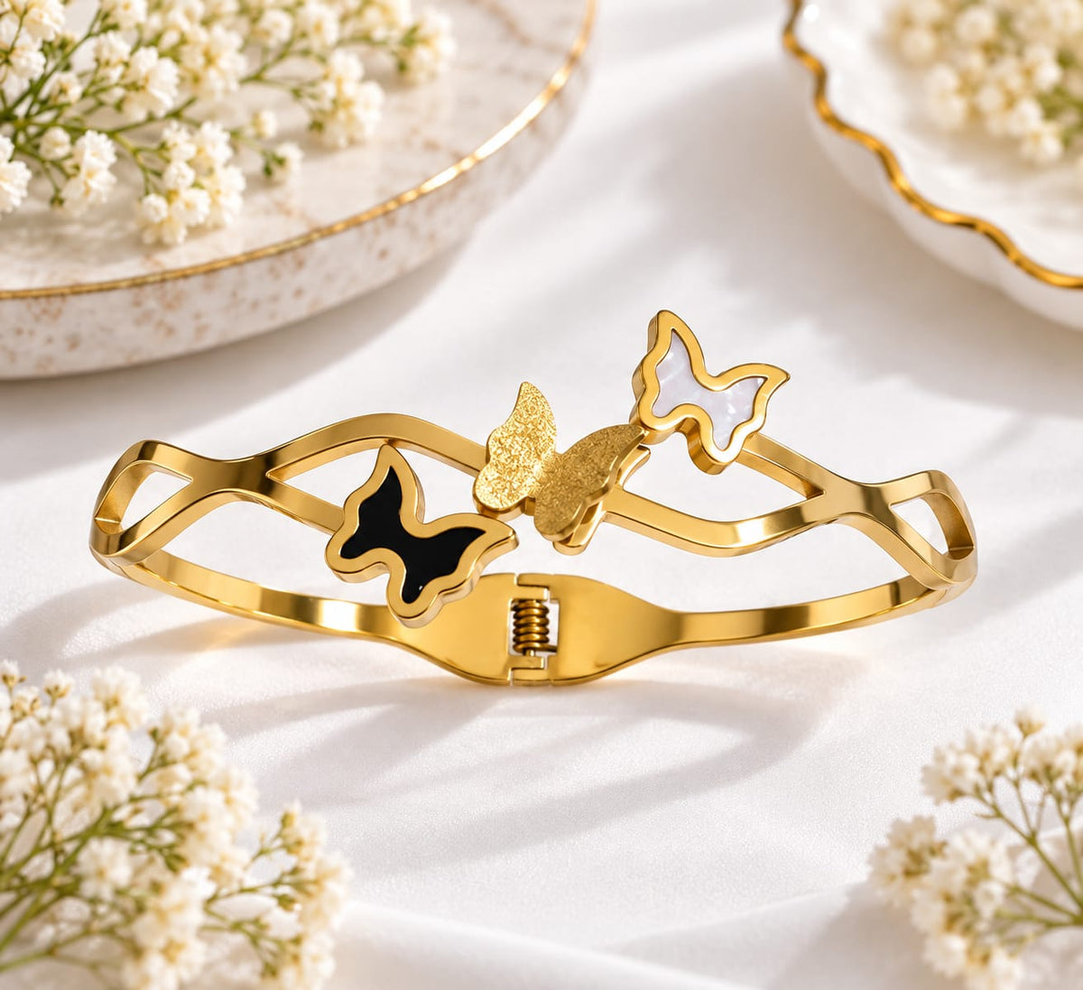Gold-Plated Multi-Butterfly Bracelet