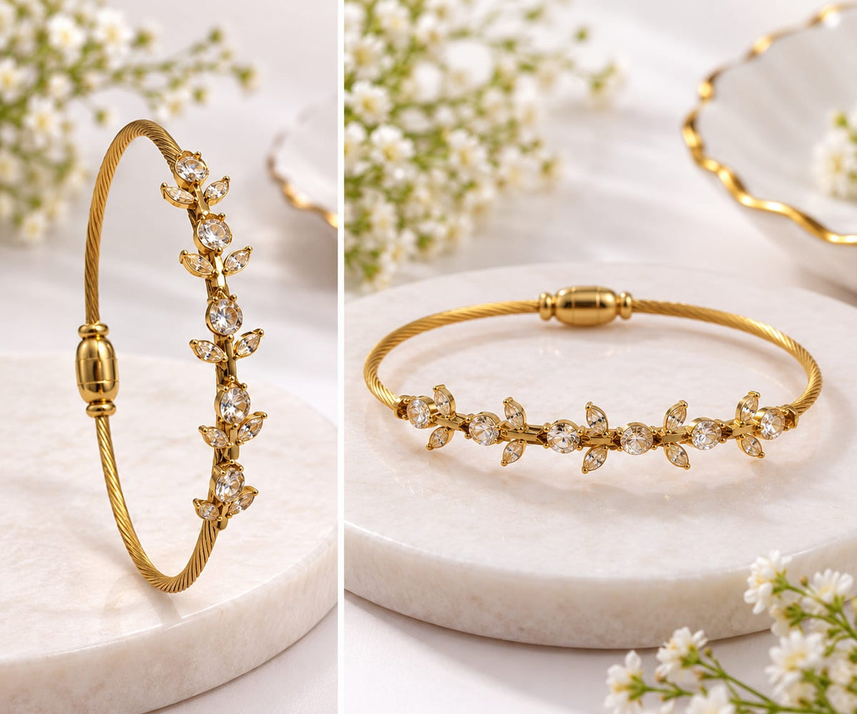 Gold-Plated Tulip Bangle Bracelet