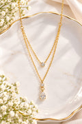White Layered Sparkle Adjustable Necklace