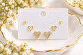 Gold-Plated 3-Pair Combo Heart Stud Earrings