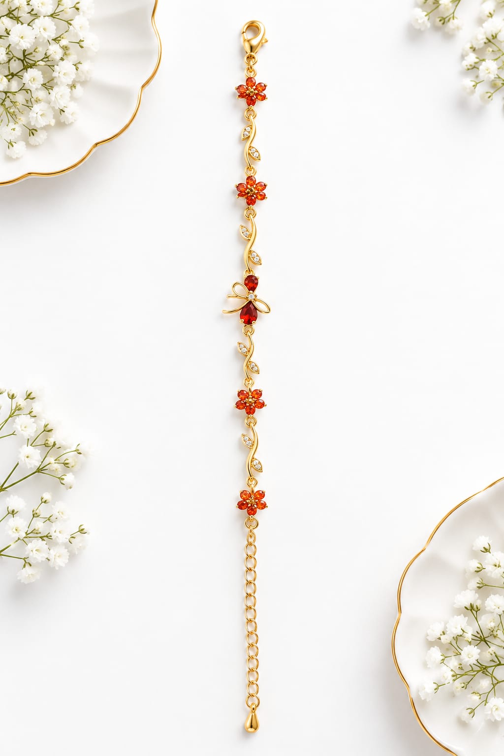 Anti-tarnish Floral Bow Tulip Bracelet
