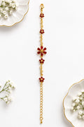 Anti-tarnish Ruby Blossom Floral Bracelet