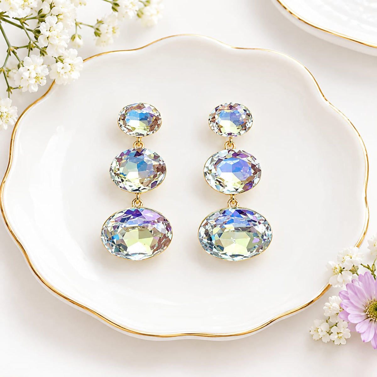 Aurora Borealis Premium Crystal Drop Earrings