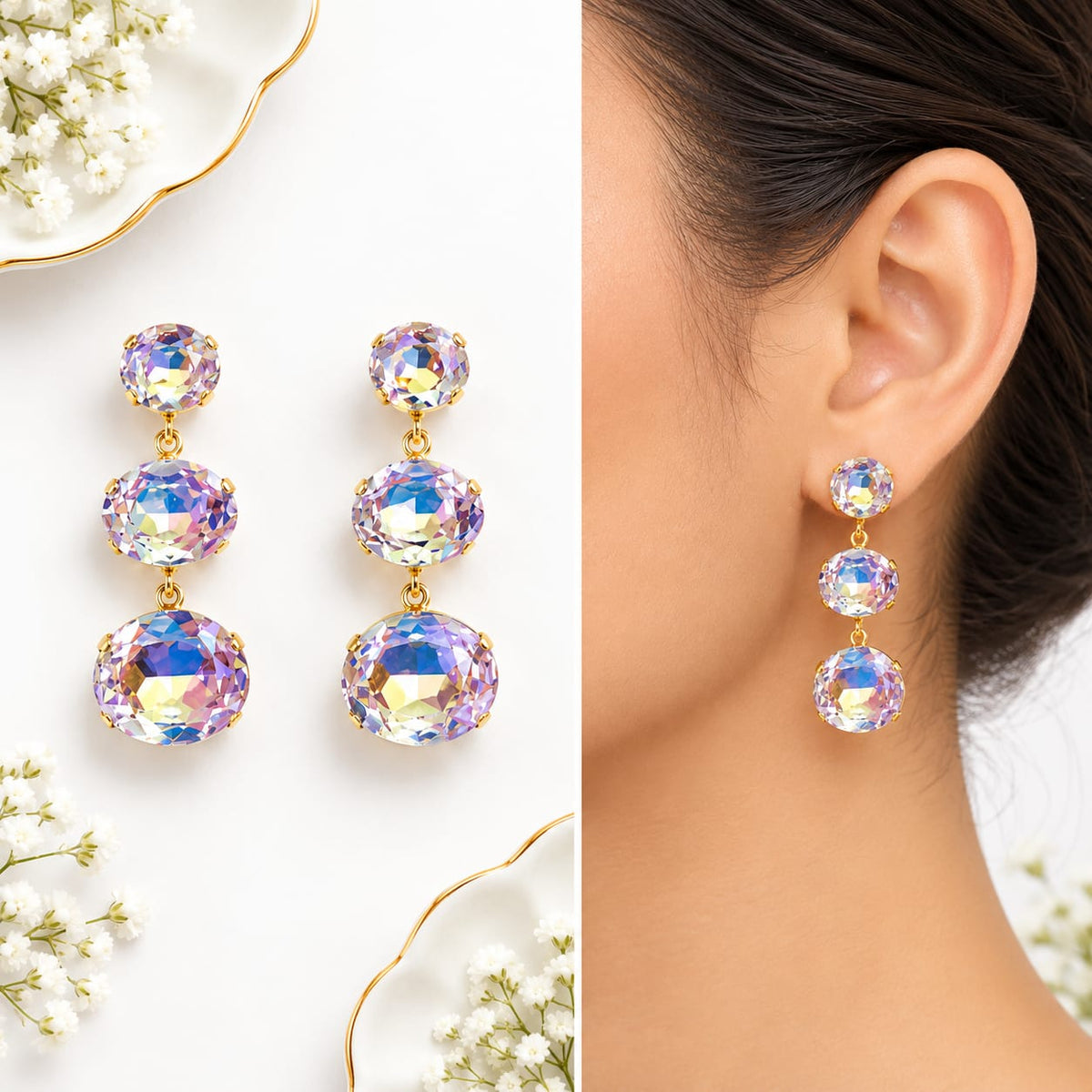 Aurora Borealis Premium Crystal Drop Earrings