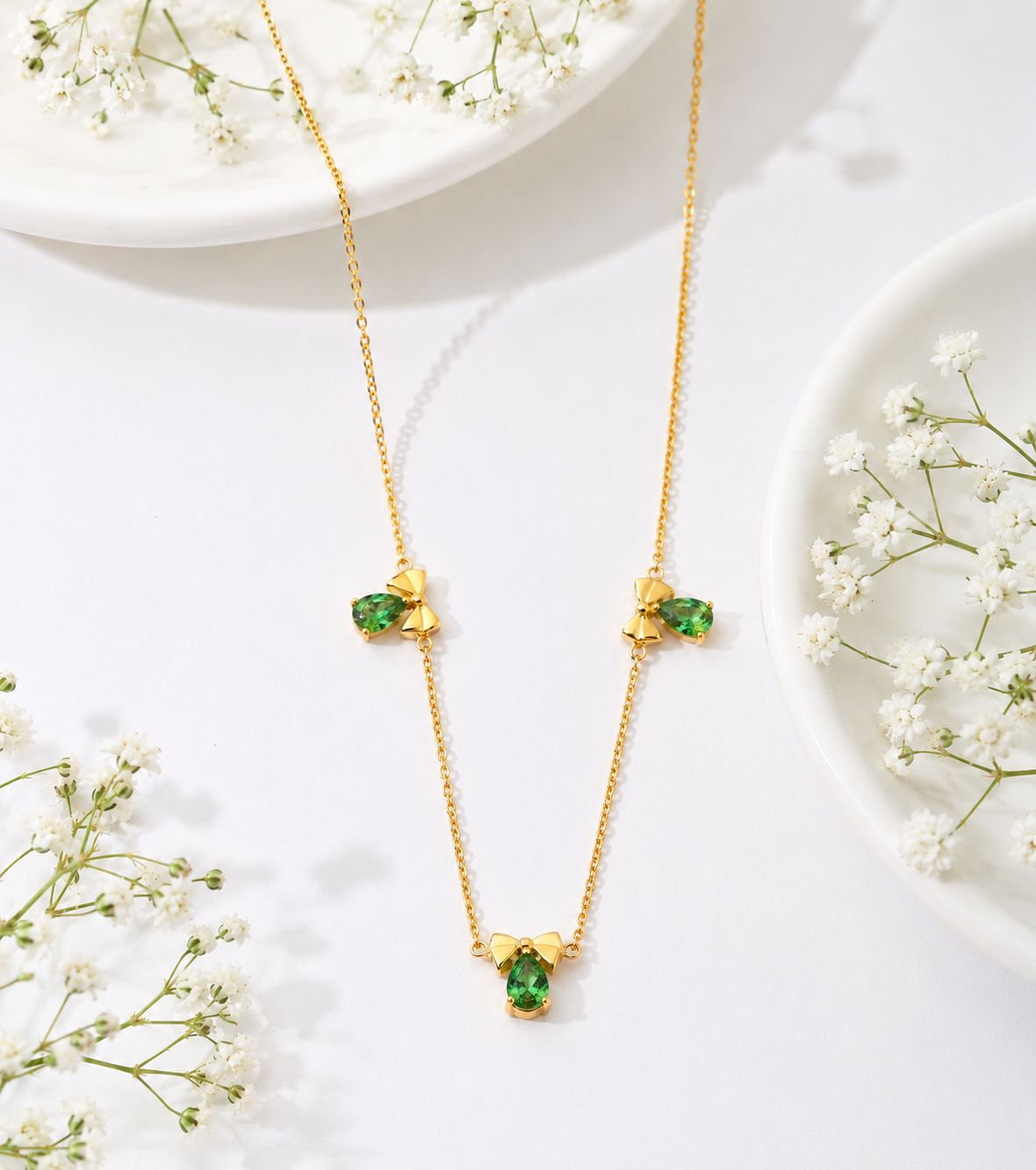 Anti-tarnish Bow Chain - Green