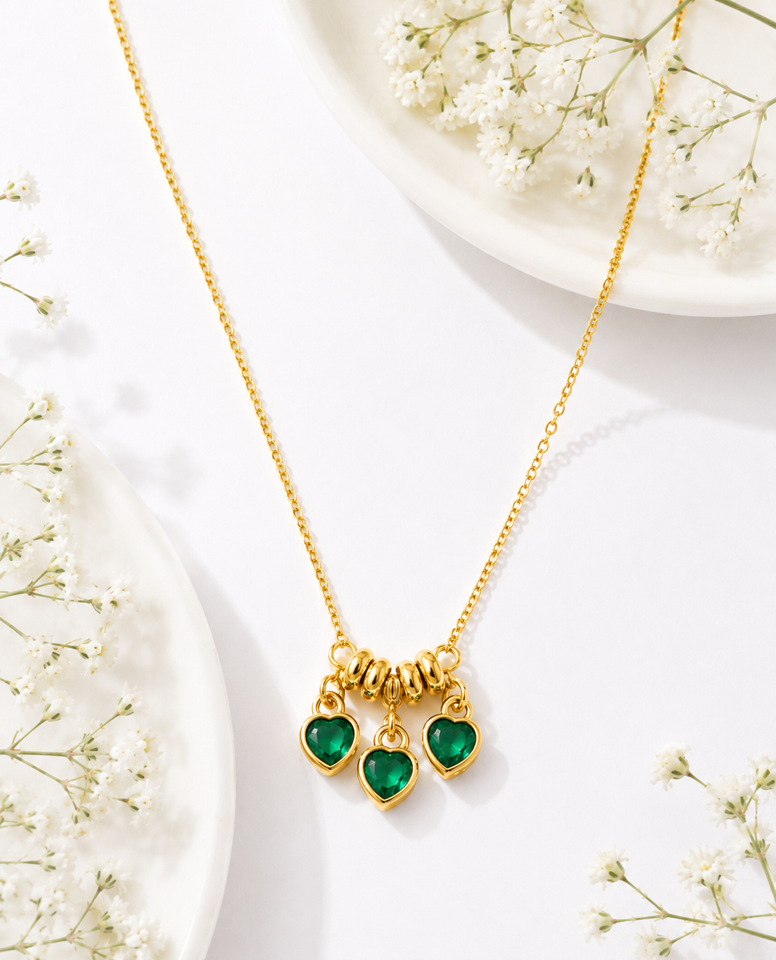 Anti-tarnish Glow Heart Chain - Green