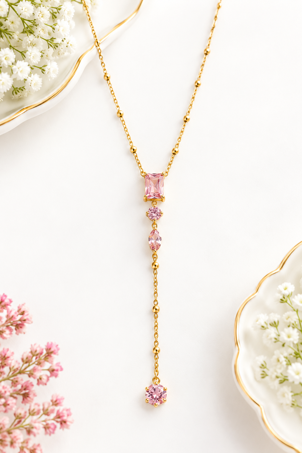 Anti-tarnish Crystal Lariat Y-Necklace