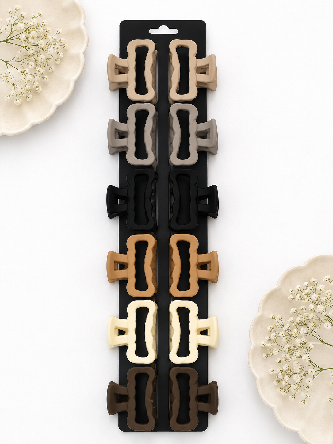Matte Open-Frame Neutral Hair Claw Clips