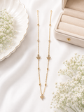 Anti-Tarnish Gold Plated Tulip Chain Necklace - White