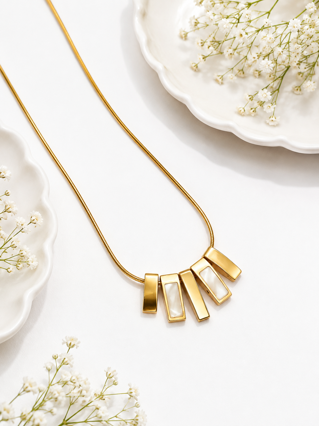Anti Tarnish Bar Pendant Necklace
