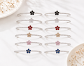 Zircon Flower Open Bracelet - Silver