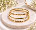 Twisted Rope and Smooth Bangle Set
