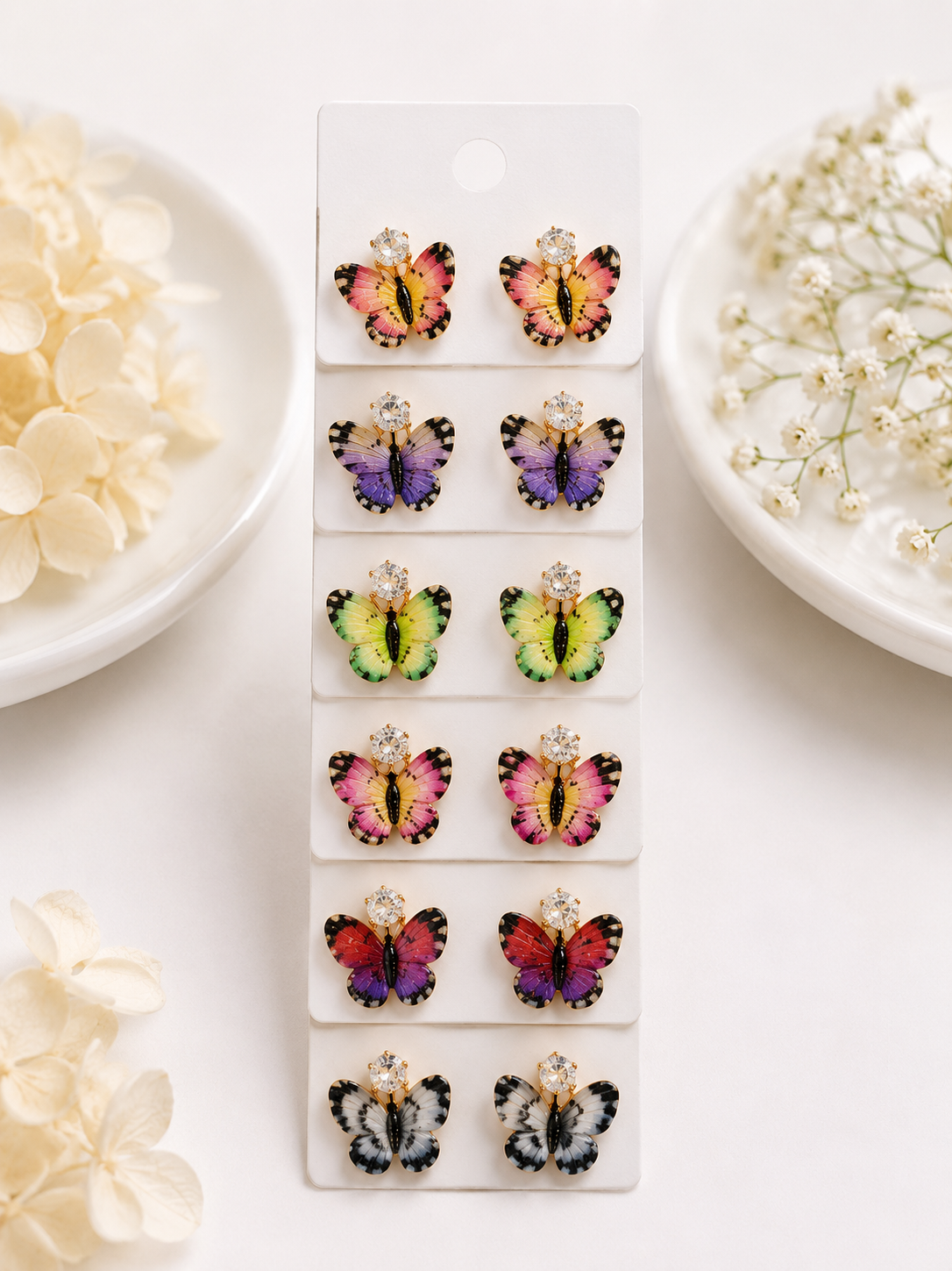 Multi-Colour Korean-Style Butterfly Stud Earrings