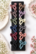Matte Ribbon Bow Hair Claw Clips - Medium