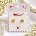 Gold-Plated Twisted Loop Crystal  Ball Back Earrings