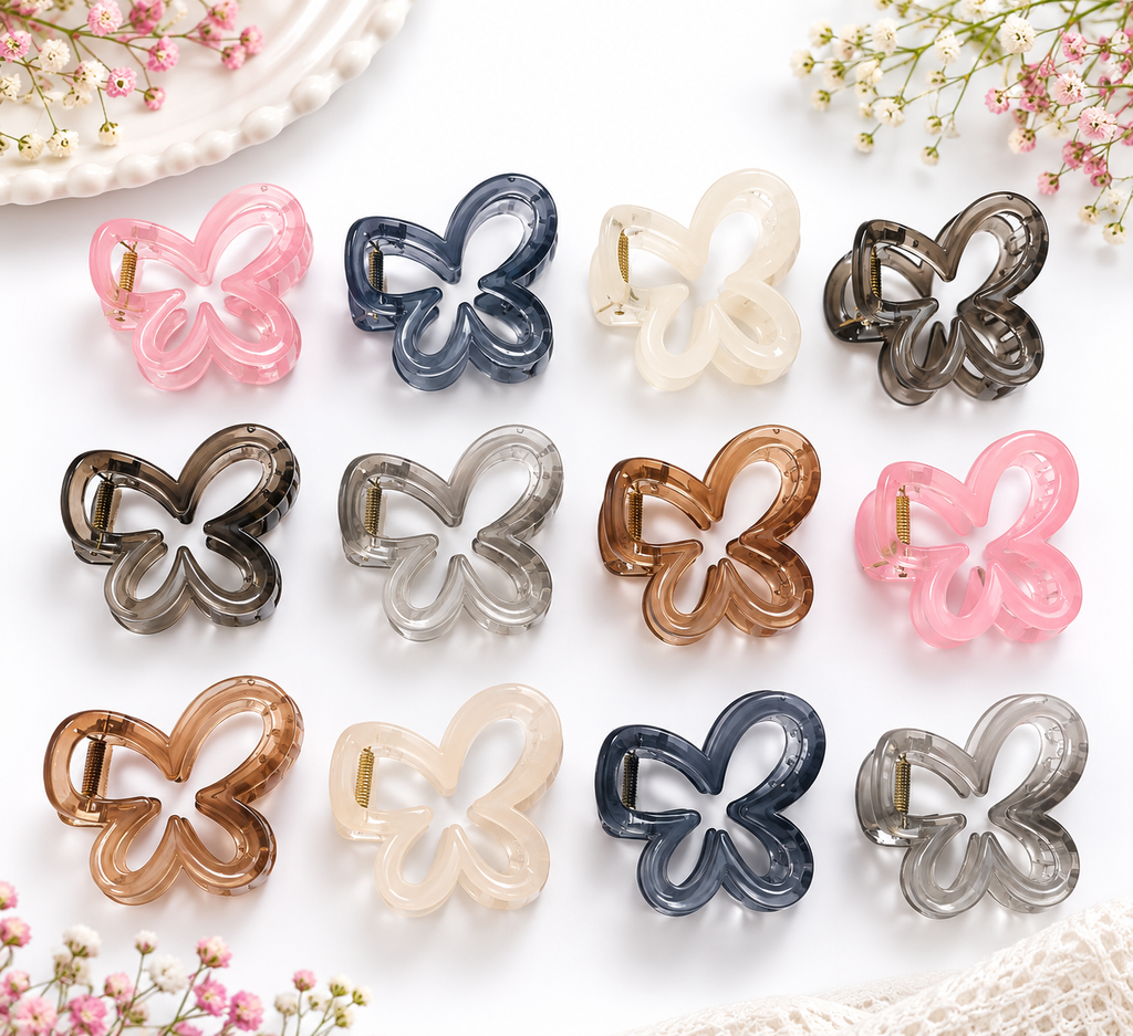 Premium Hollow Butterfly Loop Hair Claw Clips