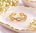 Gold-Plated Intertwined Infinity Twist Ring