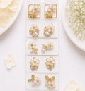Korean Style Pearl and Floral Crystal Earrings