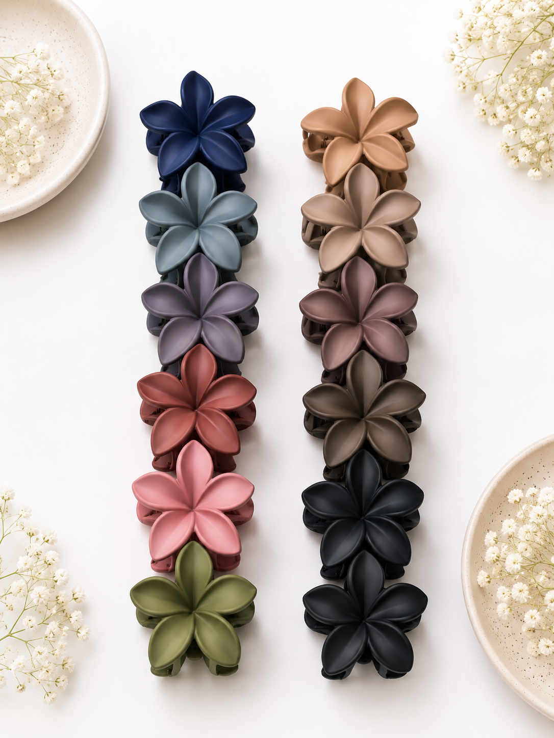 Hawaiian Plumeria Hair Claw Clips