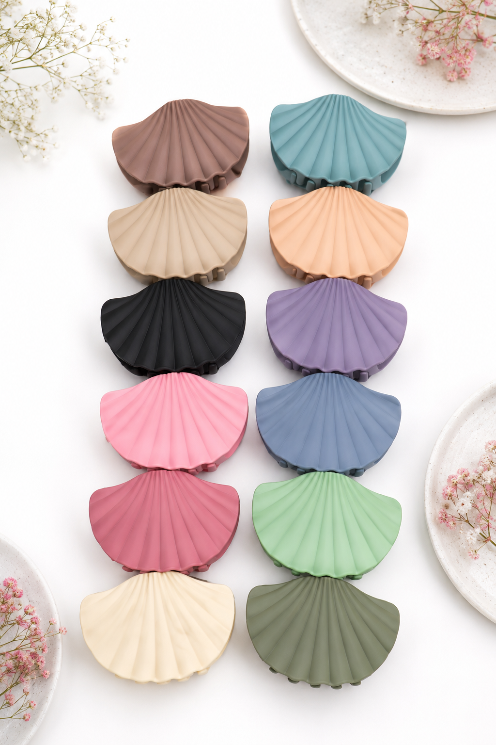 Matte Seashell Hair Claw Clips