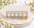 Multi-Row Cubic Zirconia Huggie Hoop Earring Set