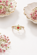 Floral Marquise Cluster Ring