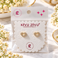Gold-Plated Anti-Tarnish Stainless Steel Crystal Pave Heart Ball Back Earrings