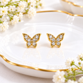 Cubic Zirconia Butterfly Ball Back Stud