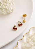 Cubic Zirconia Cherry Ball Back Stud