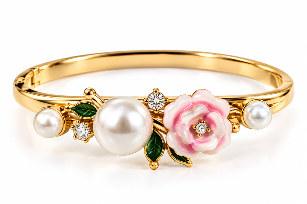 Anti-Tarnish Meenakari Floral Vine Bangle Bracelet