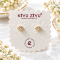 Gold-Plated Anti-Tarnish Baguette and Round Crystal Ball Back Earrings