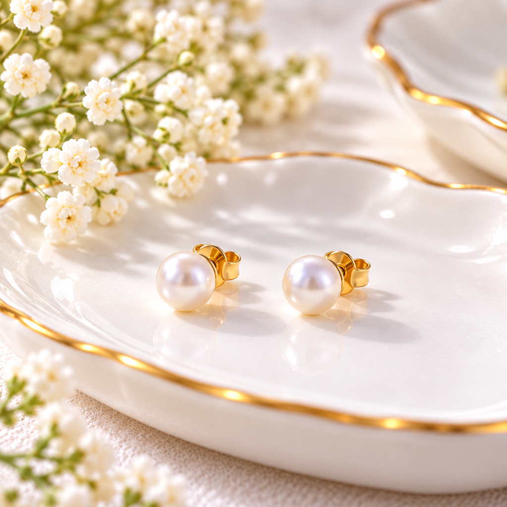 Classic Round Pearl Stud