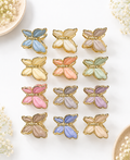 Scalloped Enamel Butterfly Claw Clips