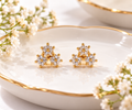 Triple Flower Cluster Ball Back Stud