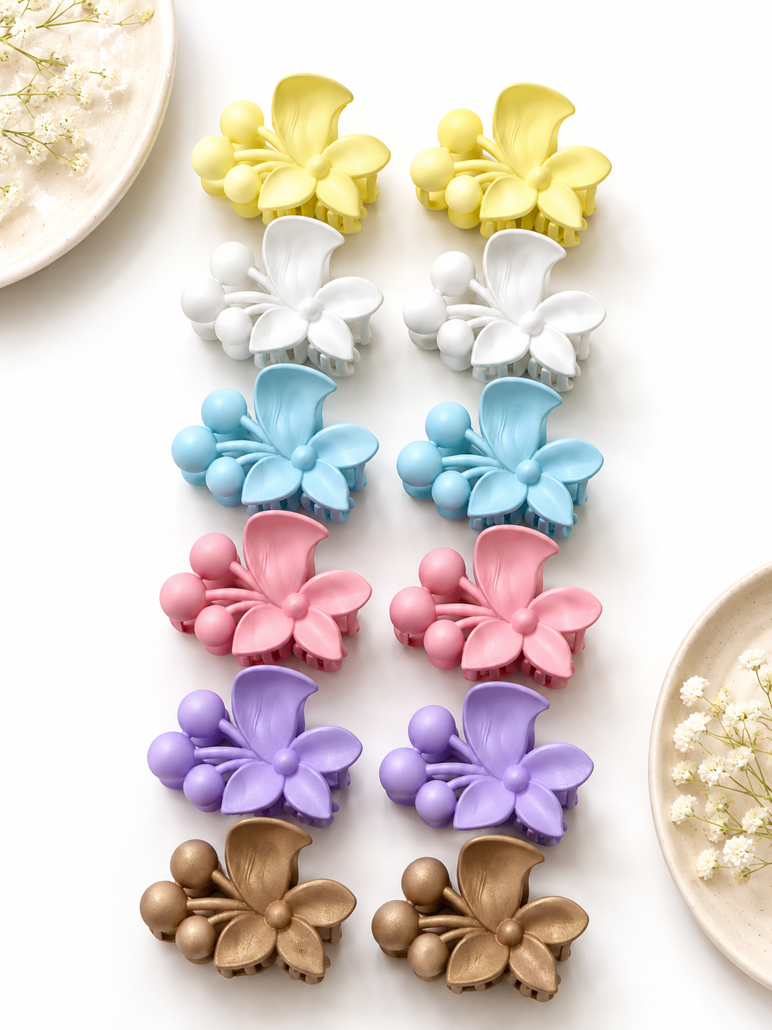 Flower Hair Claw Clips