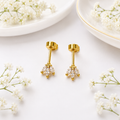 Gold Petal Helix Ball Back Stud