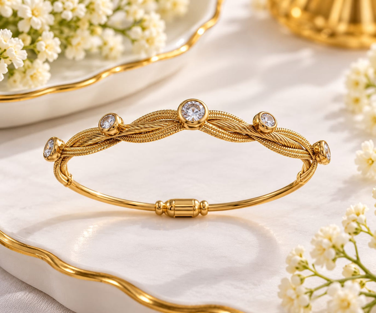 Gold-Plated Multi-Strand Rope Cable Bracelet