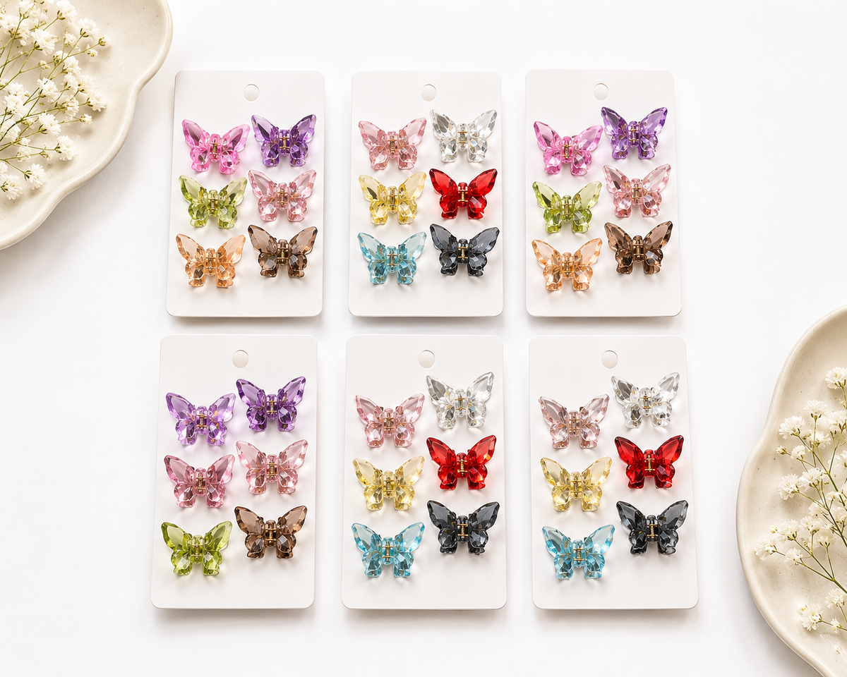 Mini Crystal Butterfly Hair Claw Clips