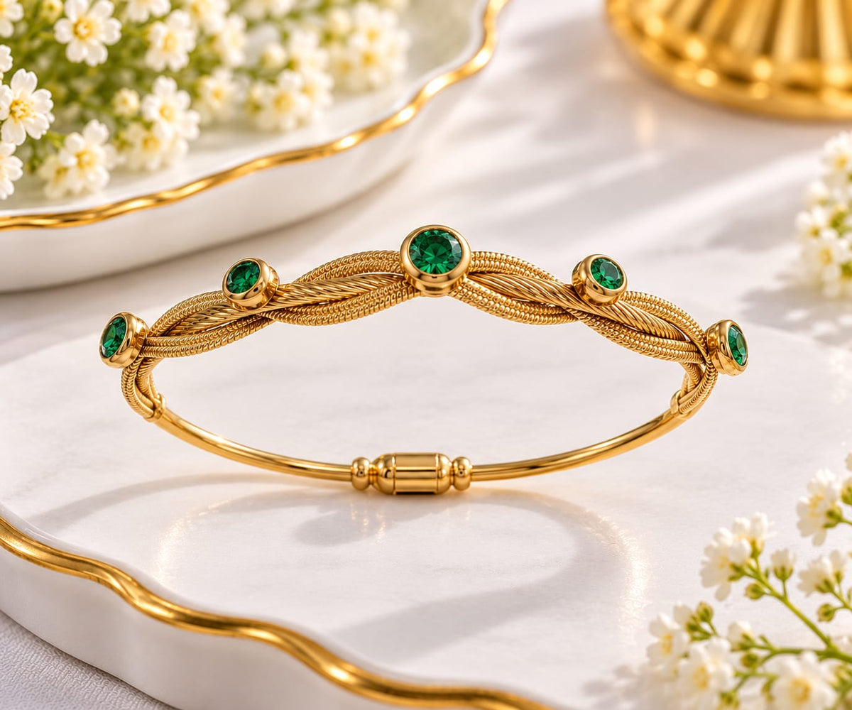 Gold-Plated Multi-Strand Rope Cable Bracelet